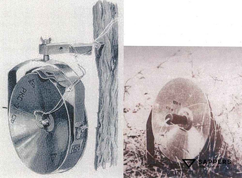 Міна МОН-100, Варіанти встановлень: зліва - на дерево; справа - на ґрунт