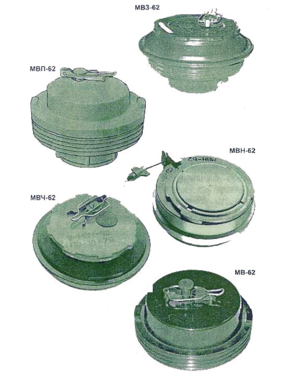 Основні типи детонаторів міни ТМ-62М