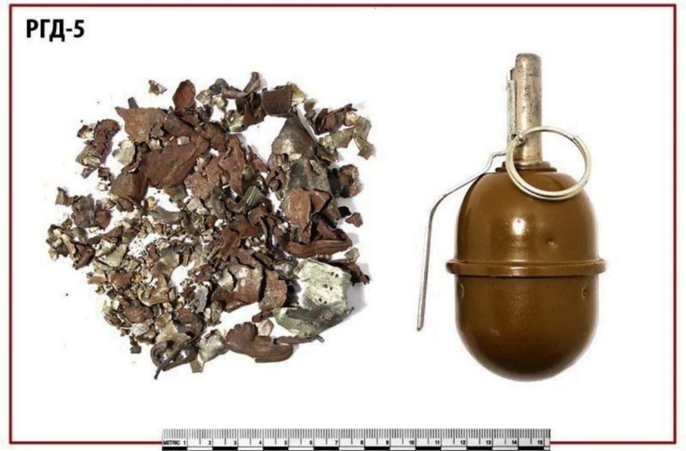 RGD-5 grenade and the fragments it produces