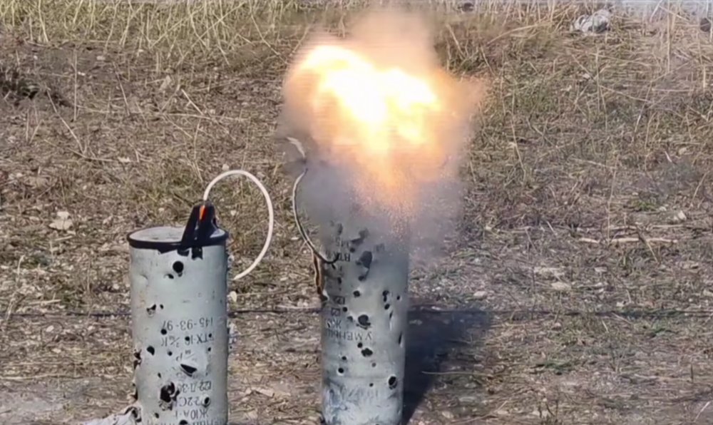 Explosion of KD 8-A, freeze frame from the video below